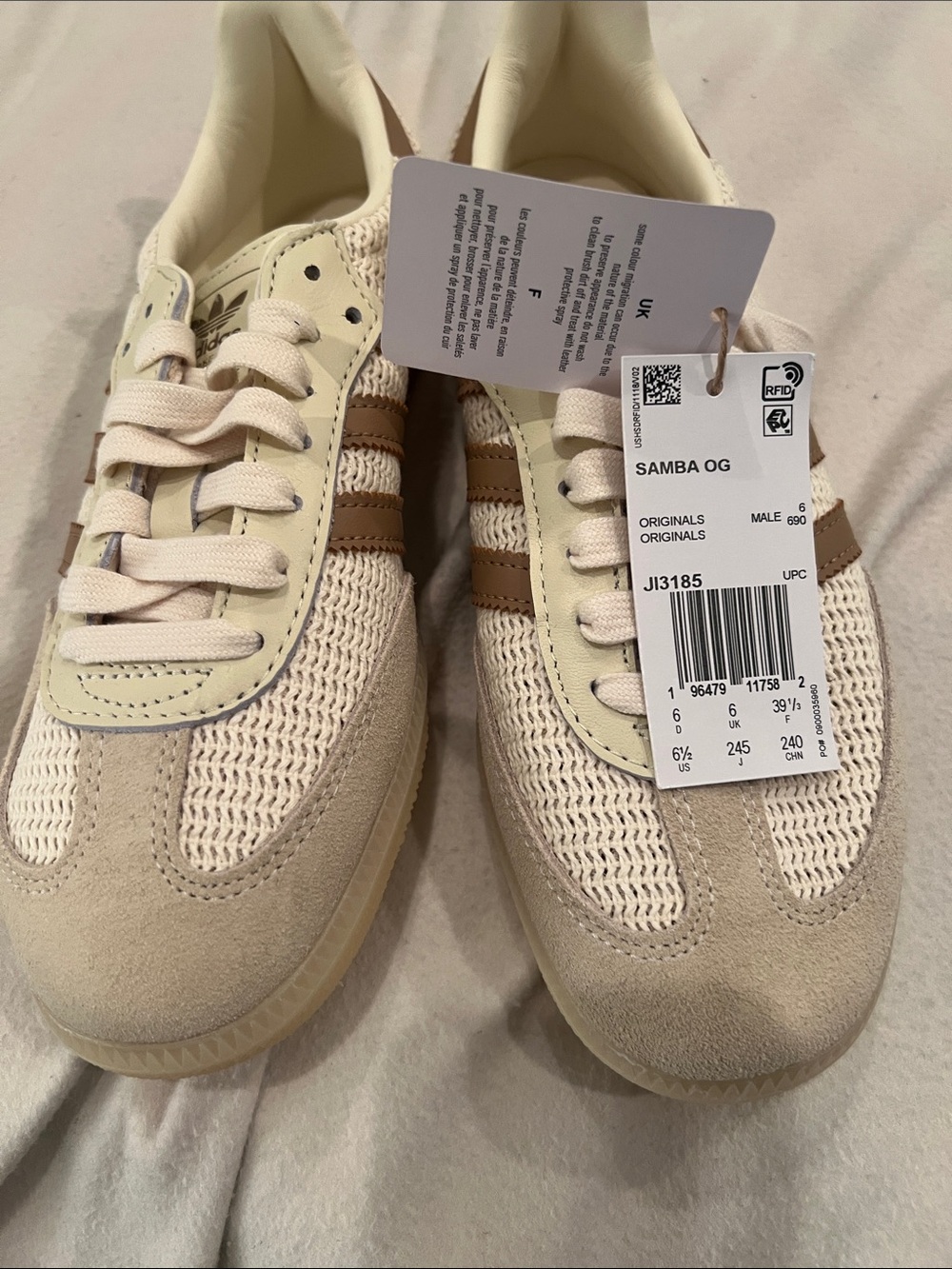 adidas Samba OG Sneakers in Cream and Light Brown